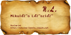 Mikulás László névjegykártya