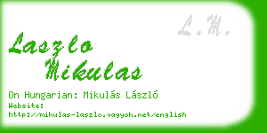 laszlo mikulas business card