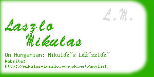 laszlo mikulas business card